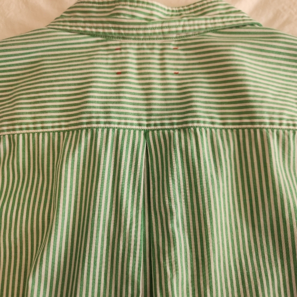Xirena Marlowe Green White Clover Collared Stripe Shirt Dress Maxi Long M Cotton - Picture 11 of 13